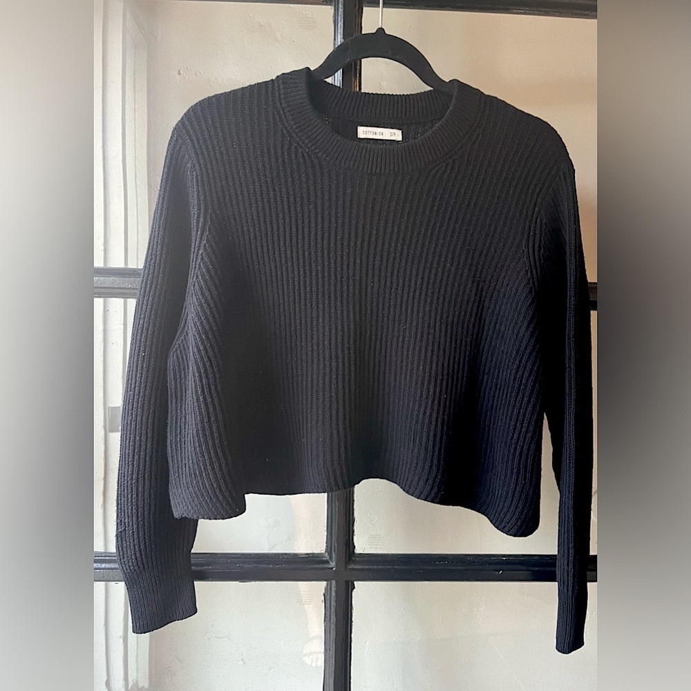 Cotton On Black Ribbed Crew Neck Sweater